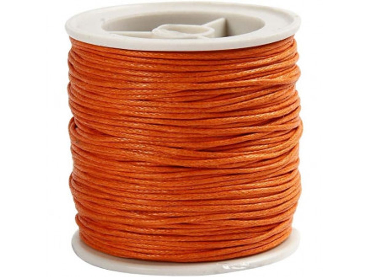 Knyttegarn / Knyttesnor Vokset Orange 1 mm 40 m