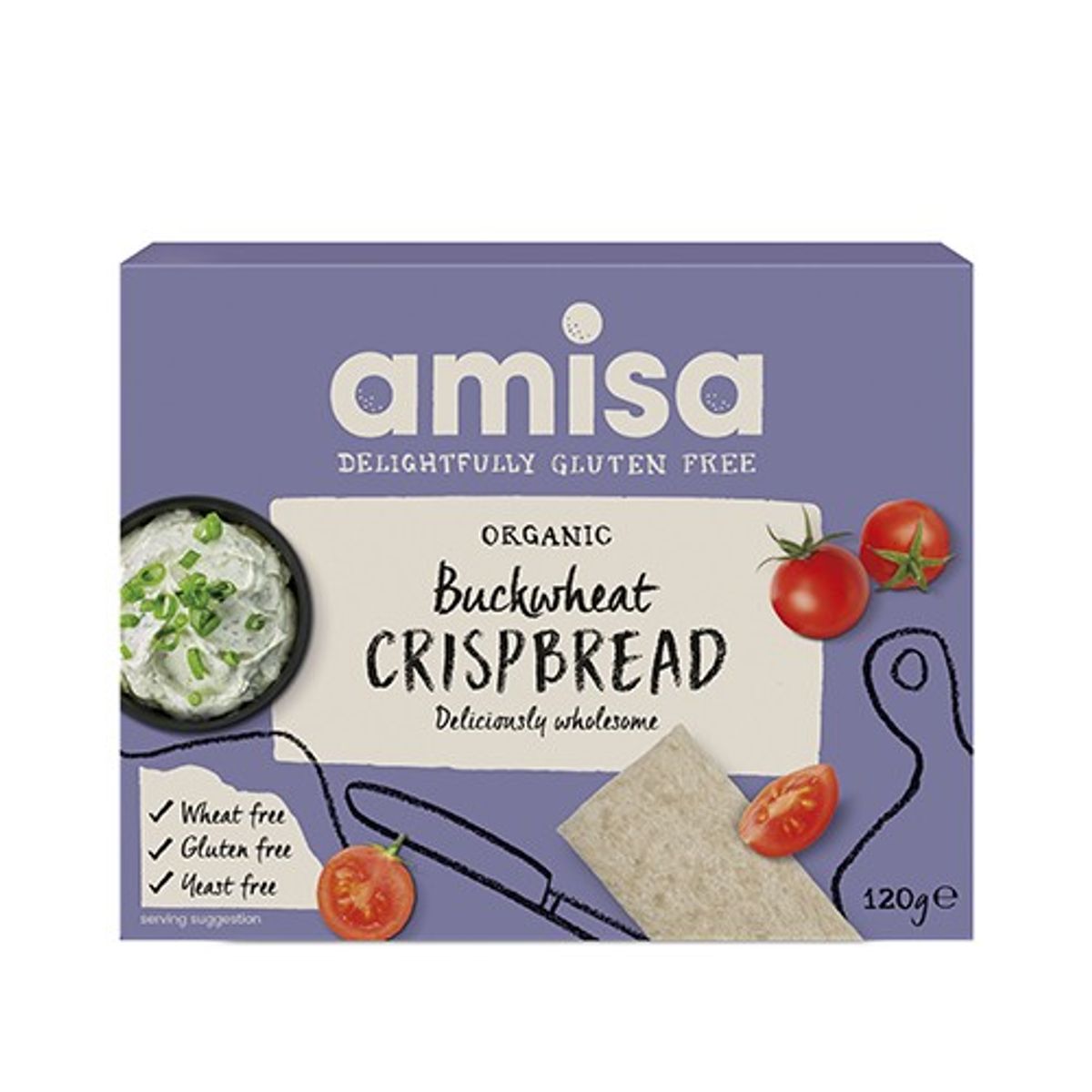 Knækbrød med boghvede glutenfri Økologisk - 120 gram - Organic Amisa