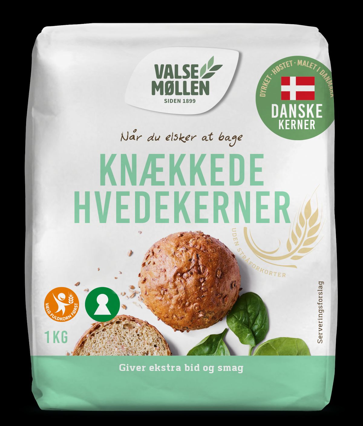 Knækkede hvedekerner 1 kg - Valsemøllen