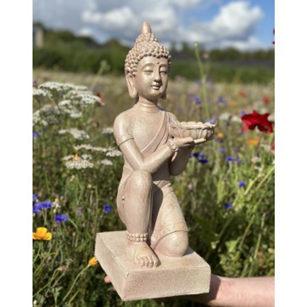 Knælende Buddha til lys 43cm - Buddha statuer generelt - GodKarmaShop