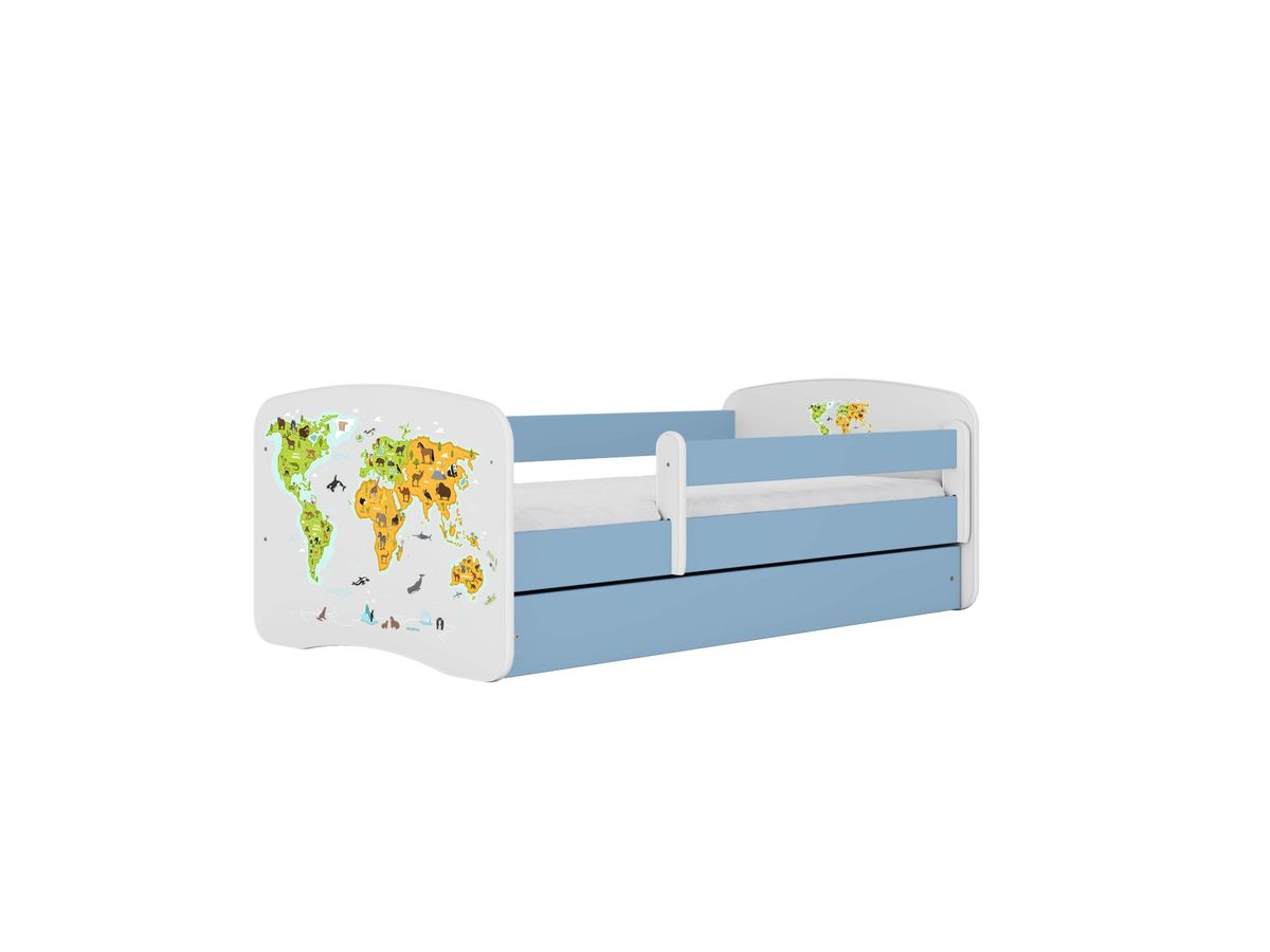 KOCOT KIDS Seng babydreams blue map med skuffe med madras 160/80