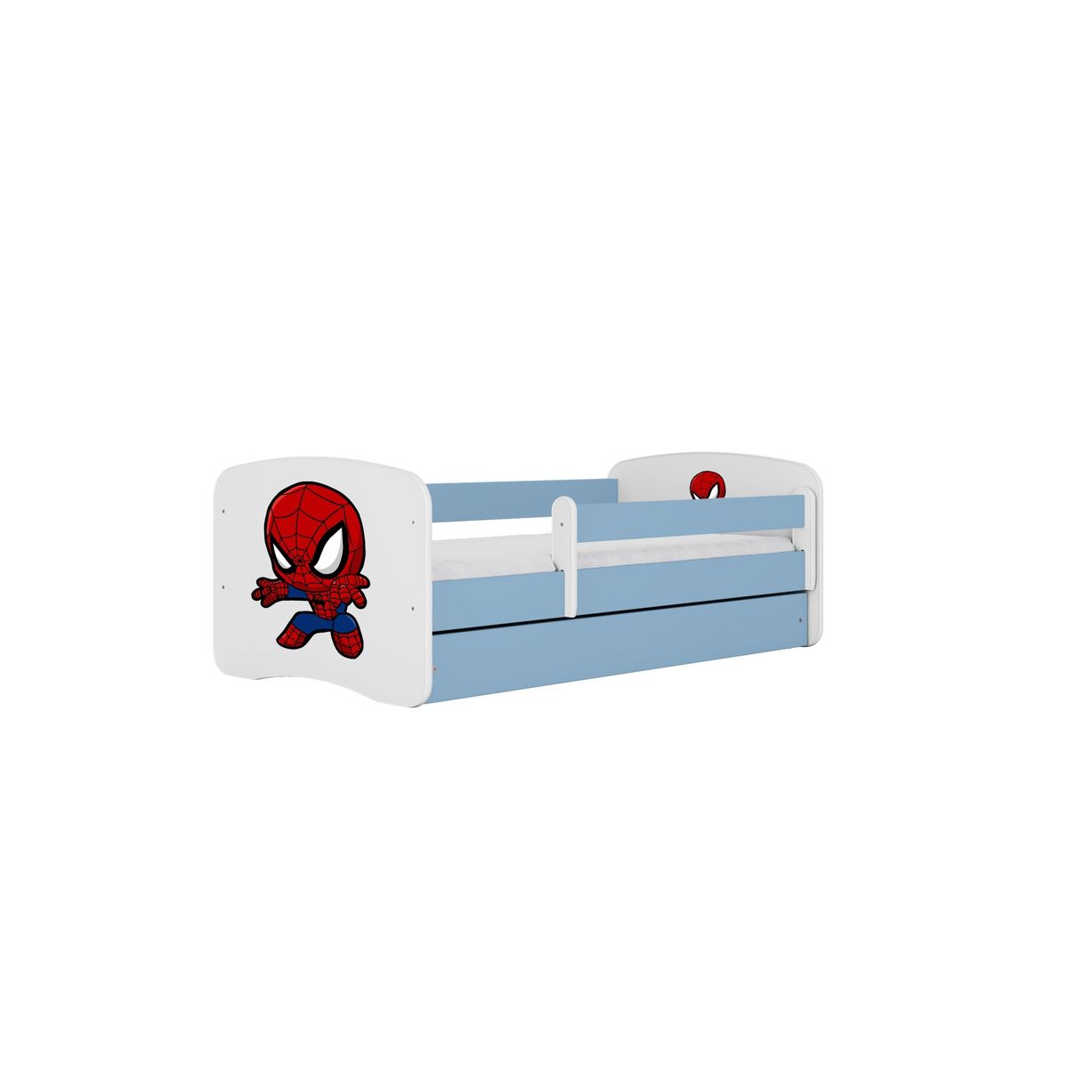 KOCOT KIDS Seng babydreams blue spiderman med skuffe med madras 140/70