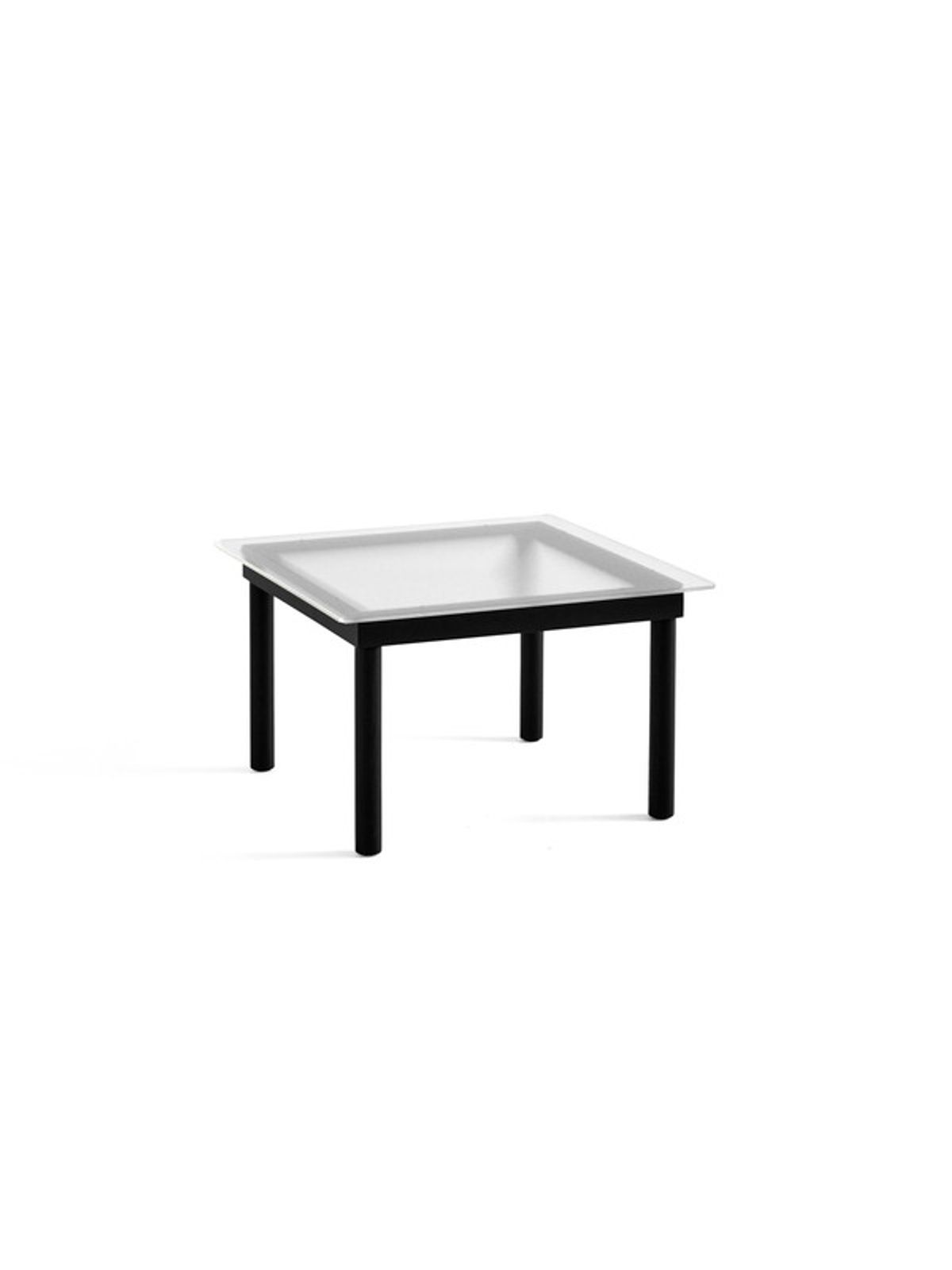 Kofi Sofabord 60x60 fra Hay (Clear reeded glass, Black water-based lacquered oak)