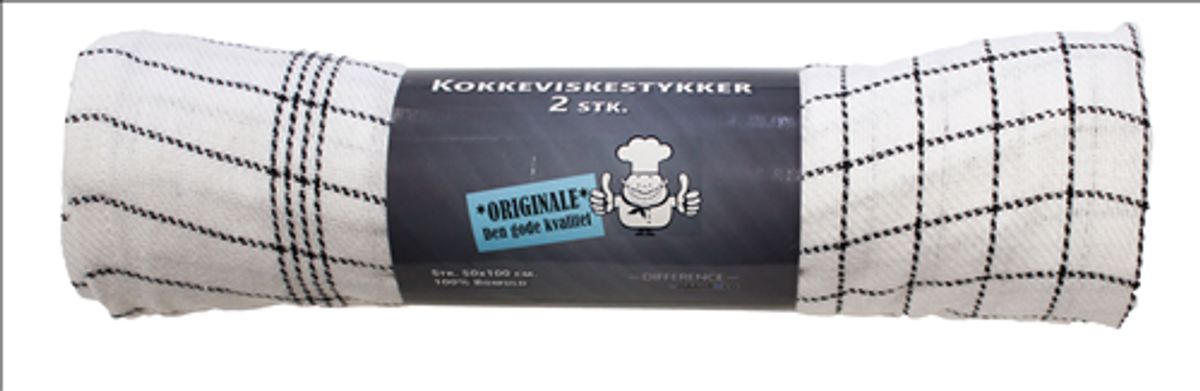 Kokkeviskestykke Med Sorte Striber 2-pk. Str 50cm x 100 Cm