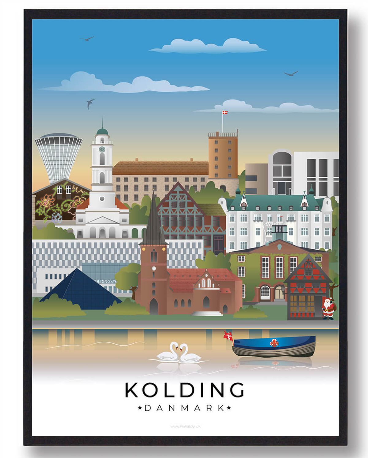 Kolding byplakat (RESTPARTI) (Størrelse: M - 30x40cm)