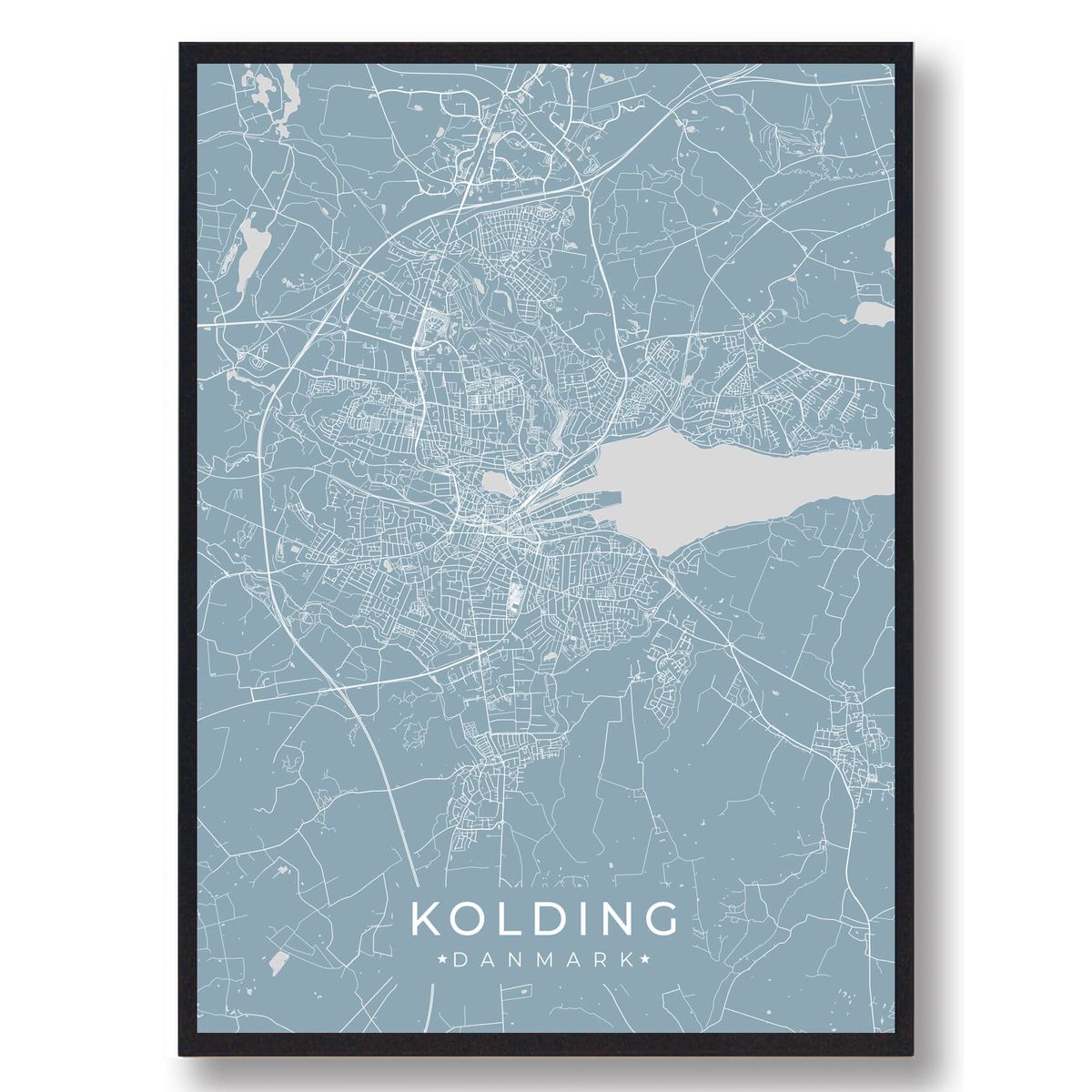 Kolding plakat - lyseblå (Størrelse: S - 21x29,7cm (A4))