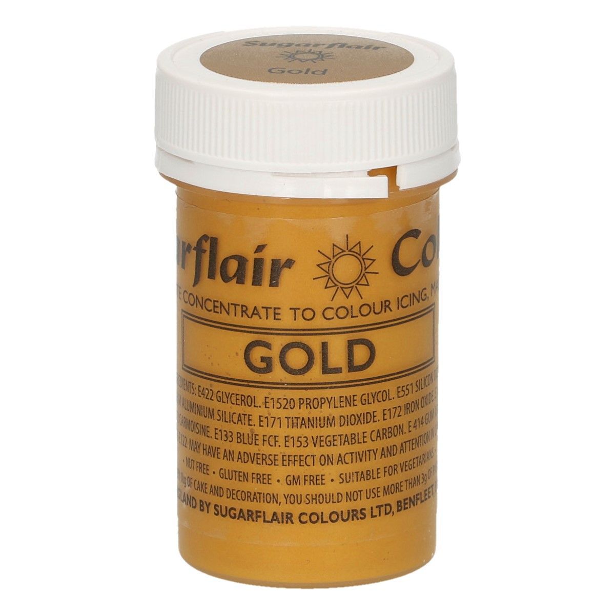 Koncentreret pastafarve satin guld 25 g