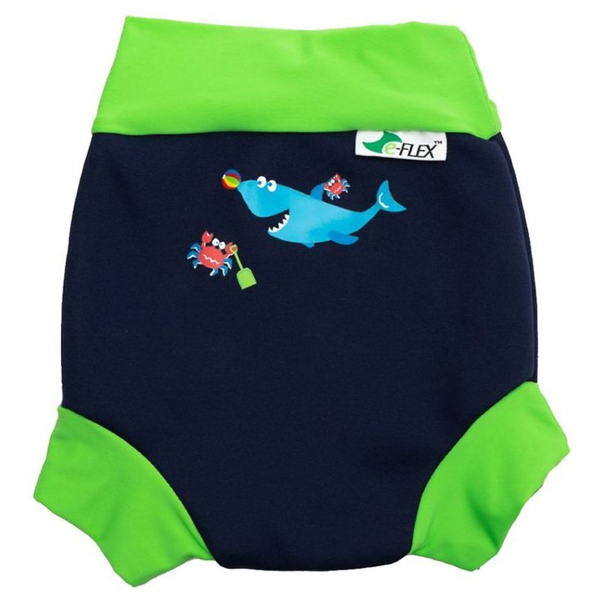 Konfidence Blebadebukser - UV50+ - Swim Nappy - Navy/Lime Fergal