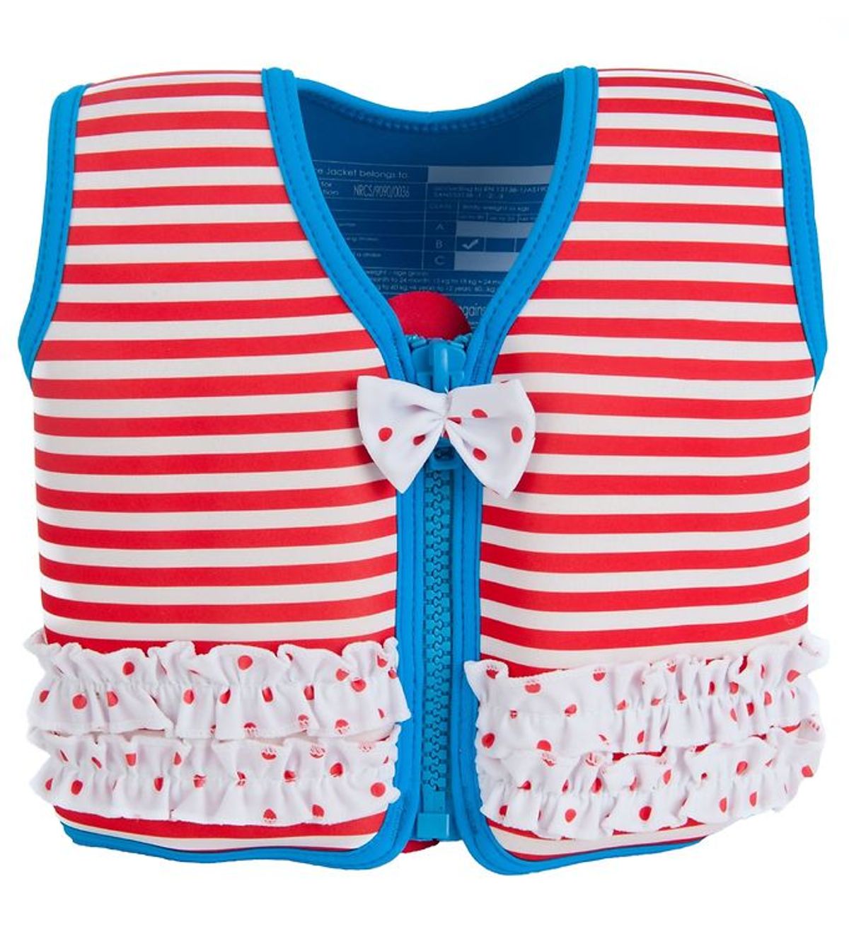 Konfidence Svømmevest - Original - Marthas Red Stripe Frills