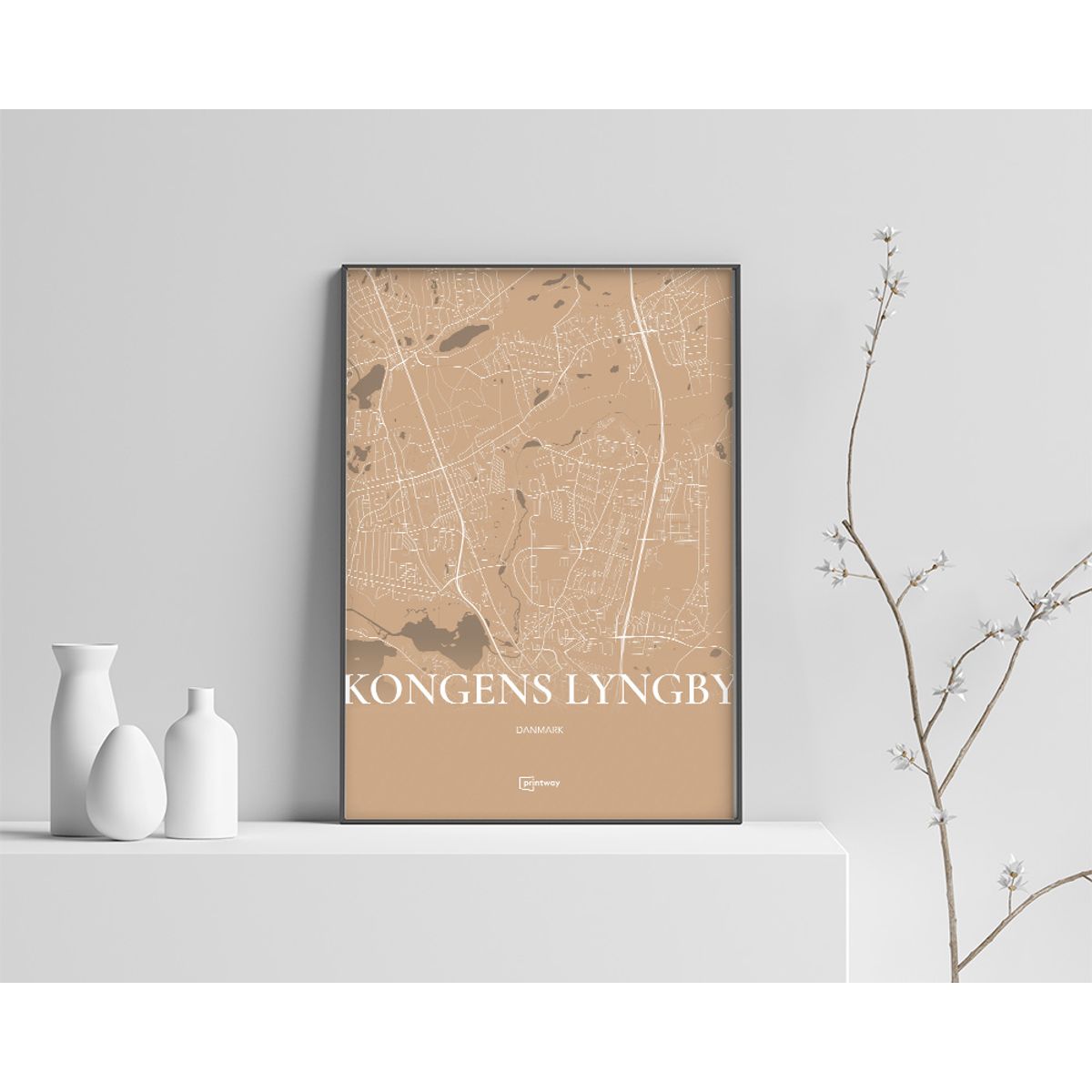 Kongens Lyngby Plakaten Fuldt kort Guld 50×70 cm (B2)