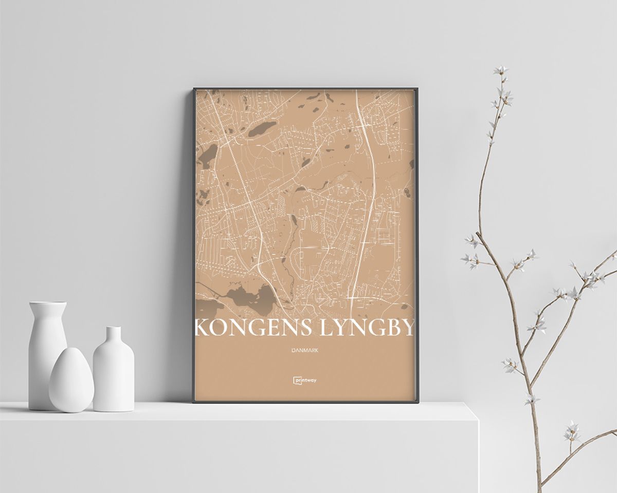 Kongens Lyngby Plakaten Fuldt kort Guld 60×84 cm (A1)