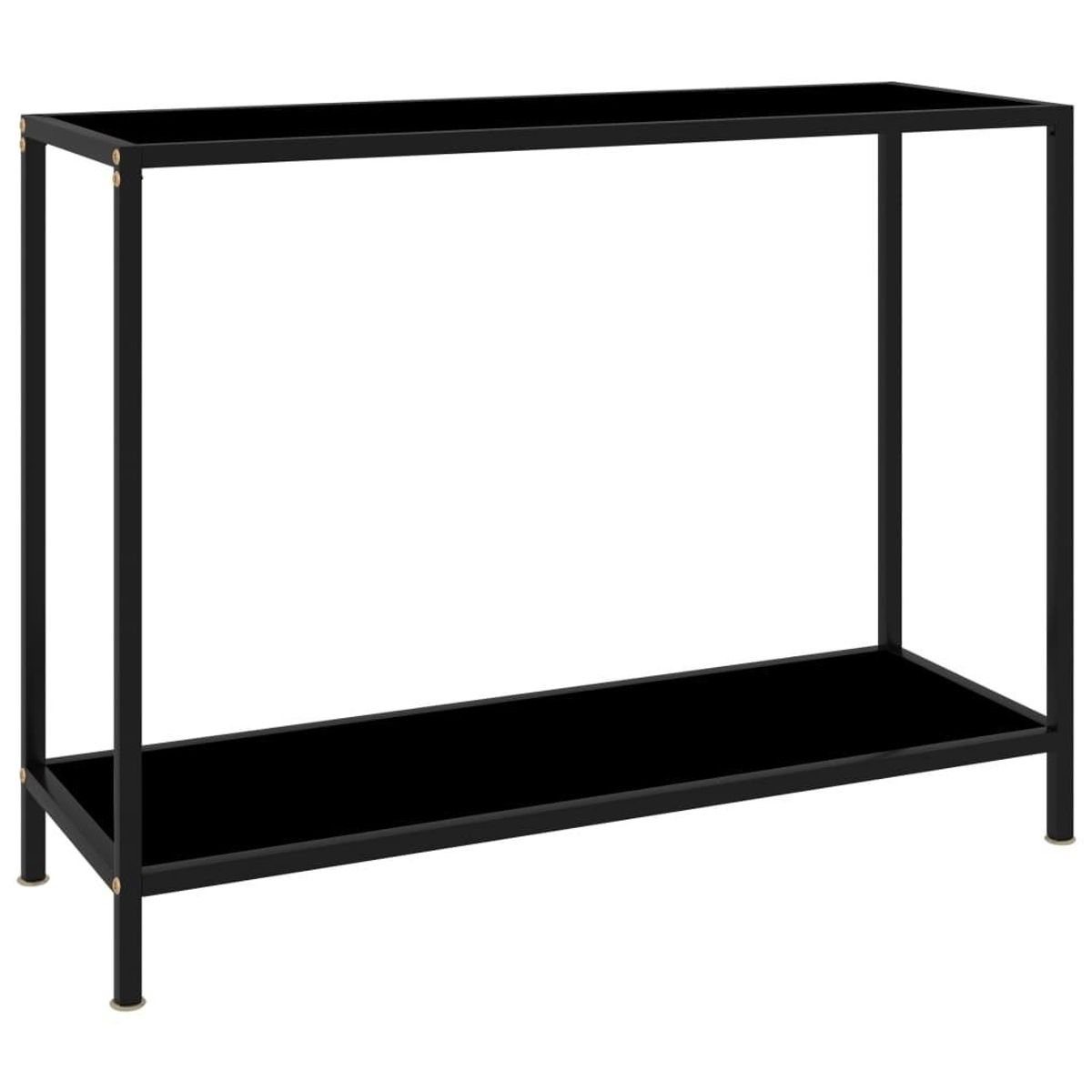 Konsolbord 100x35x75 cm hærdet glas sort