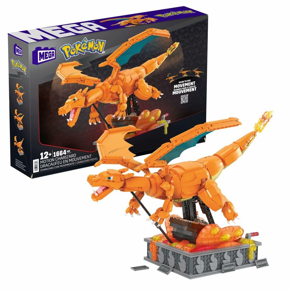 Konstruktionssæt Pokémon Mega Construx - Motion Charizard 1664 Dele