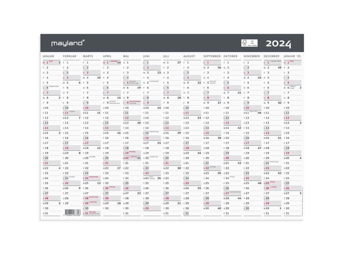 Kontorkalender Moderne A3 1x13 mdr. 2024