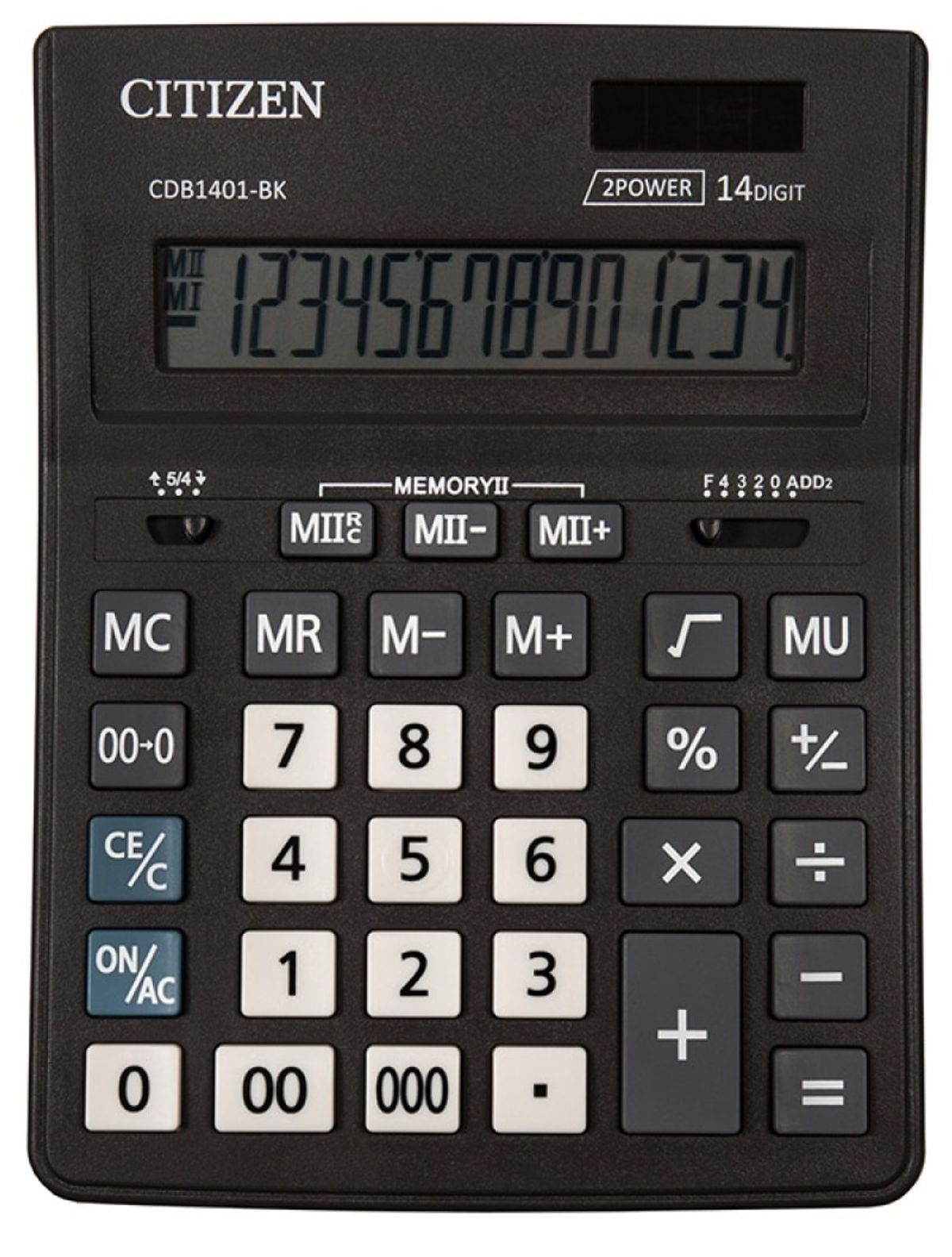 Kontorregner CITIZEN CDB1401-BK 14-cifret display sort.