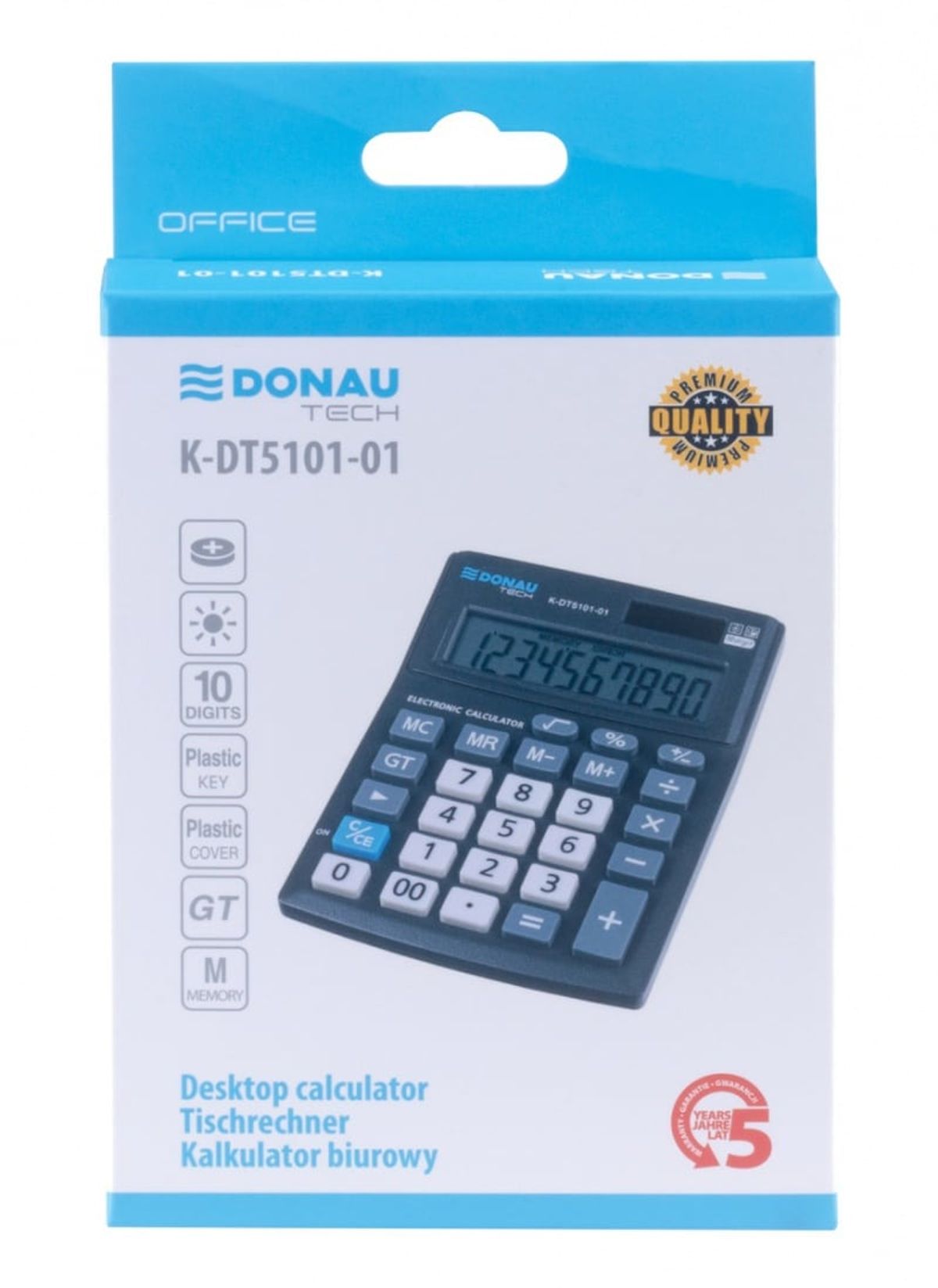 Kontorregner DONAU TECH 10-cifret display sort.