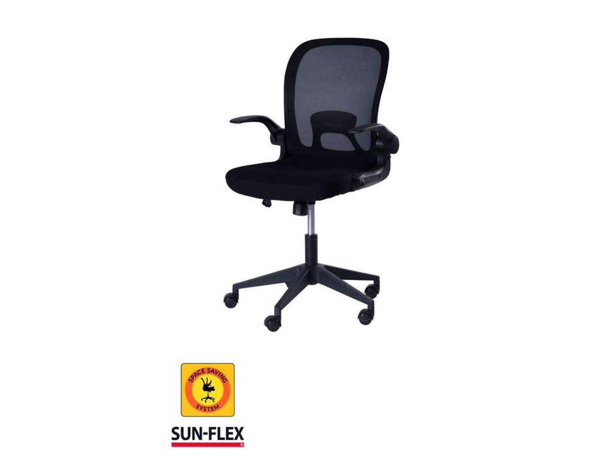 Kontorstol med Armlæn | Sun-flex Hideaway Chair | Sort