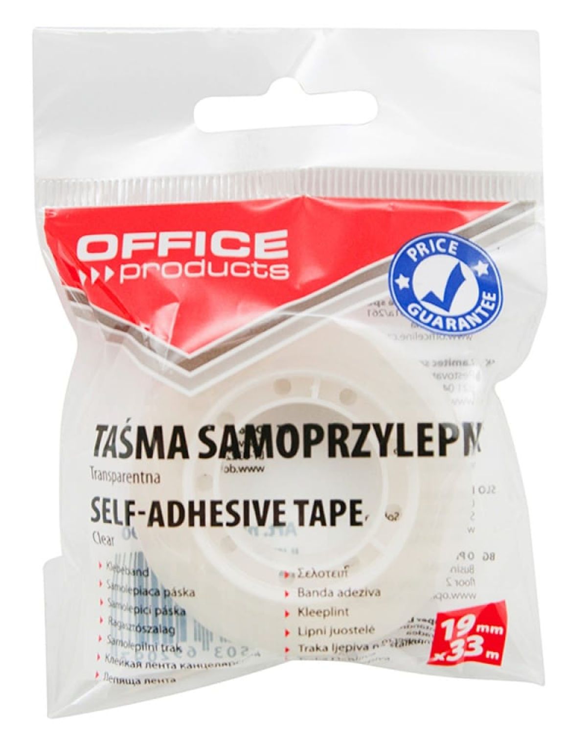 Kontortape Transparent 19mm x 33m Høj Styrke.