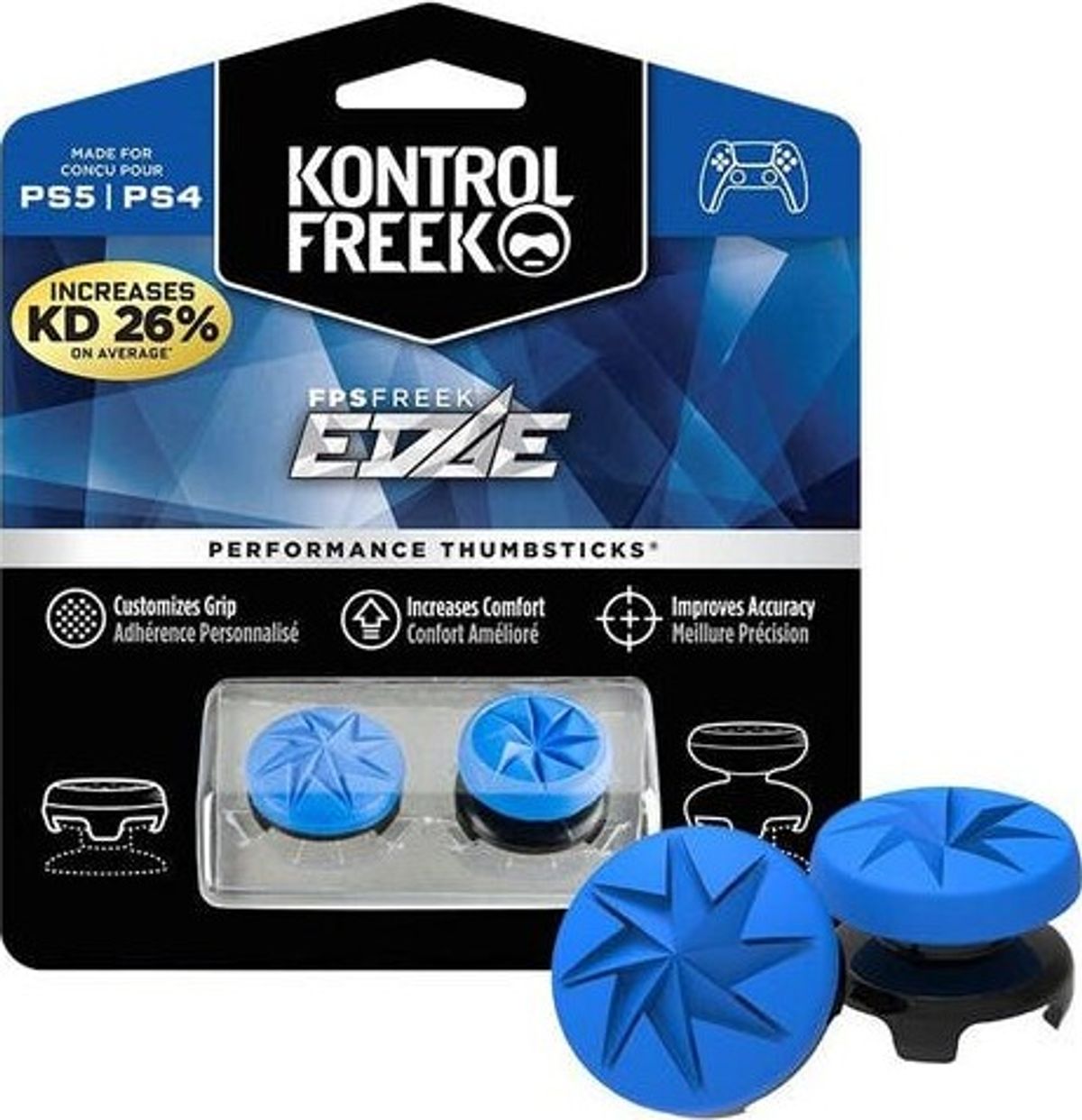 Kontrolfreek - Fps Freek Edge Thumbsticks Til Ps5 Og Ps4 - Blå