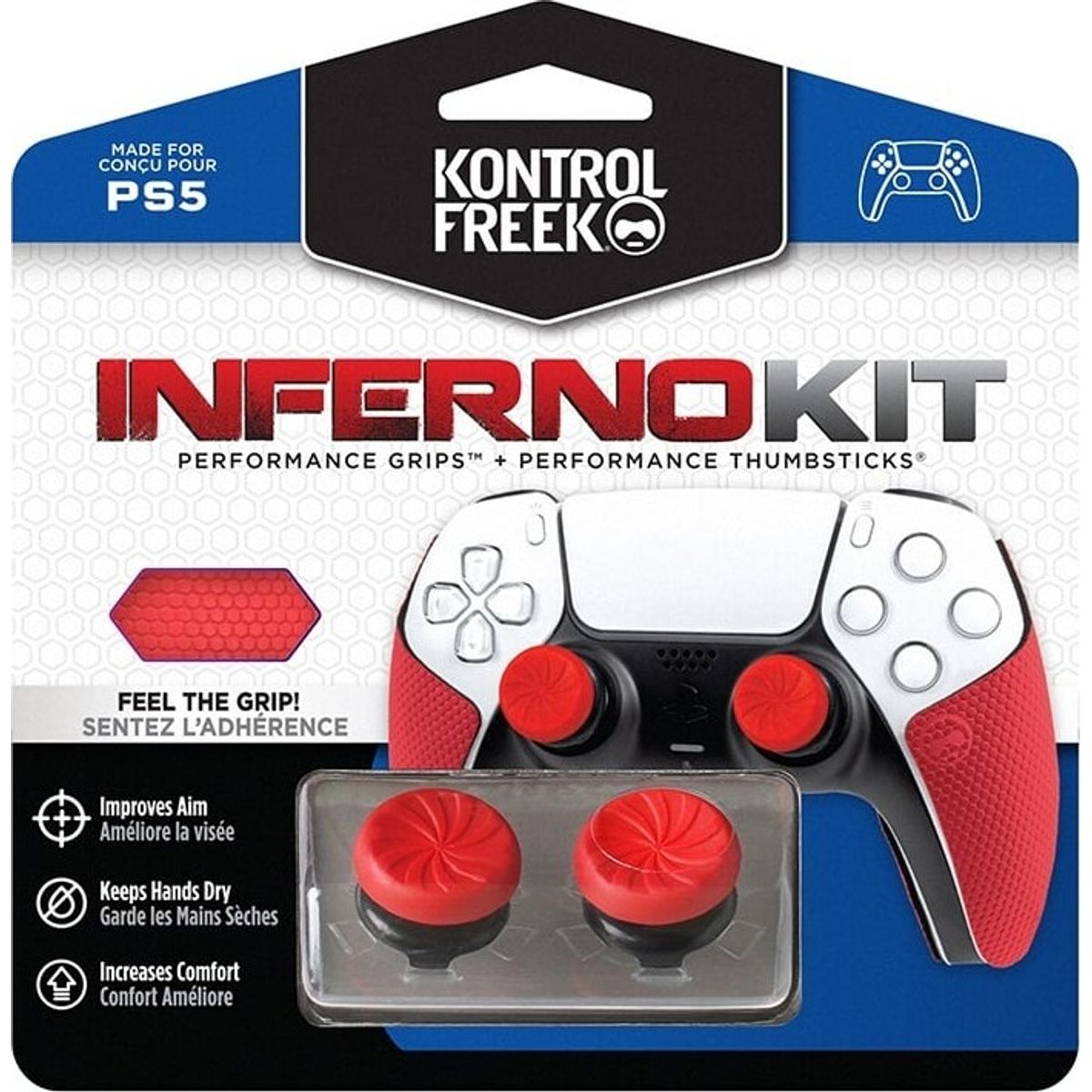 Kontrolfreek - Performance Thumbsticks + Grips Til Ps5 - Inferno