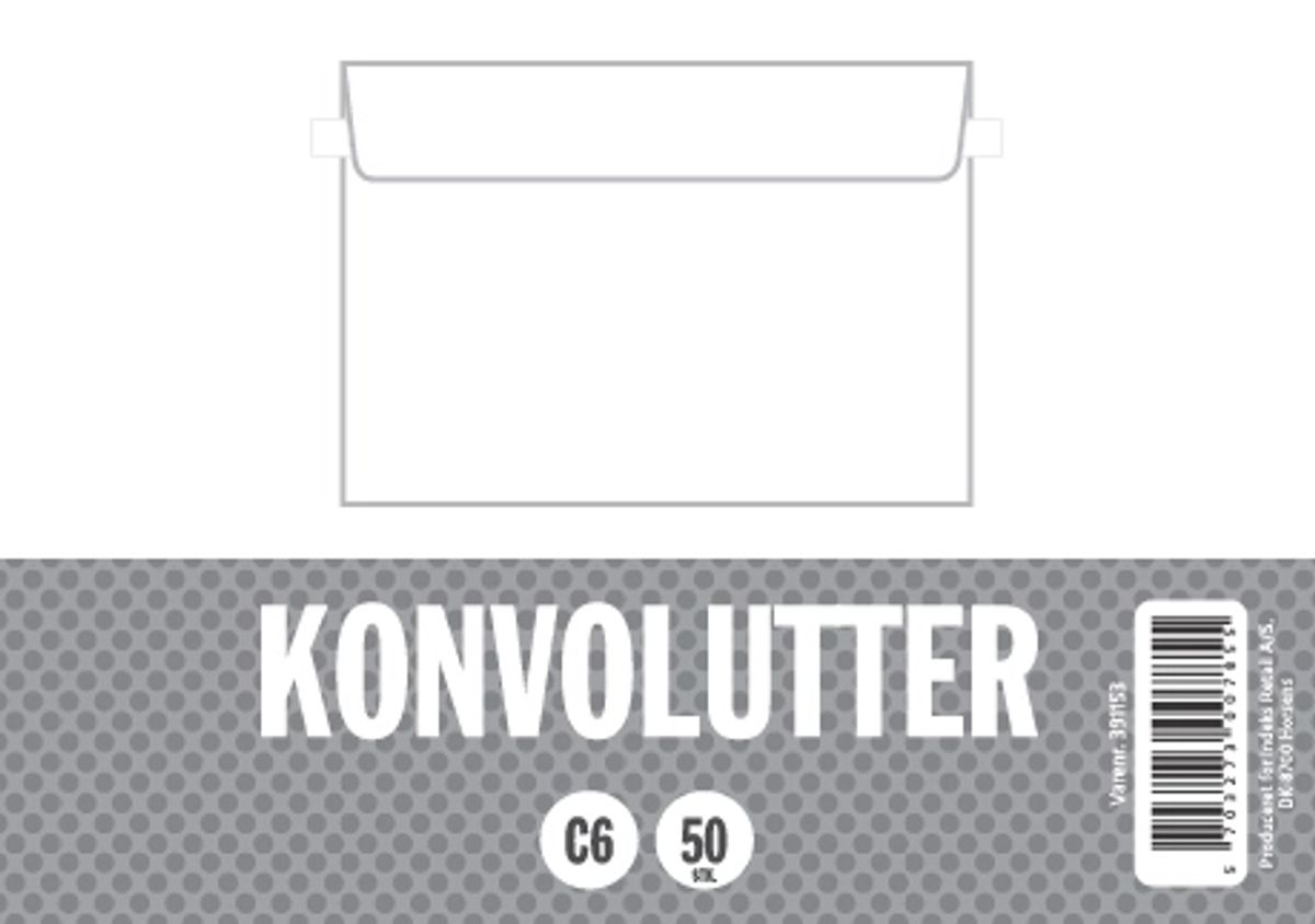 Konvolut relief c6 uden rude 50 stk 90 gram