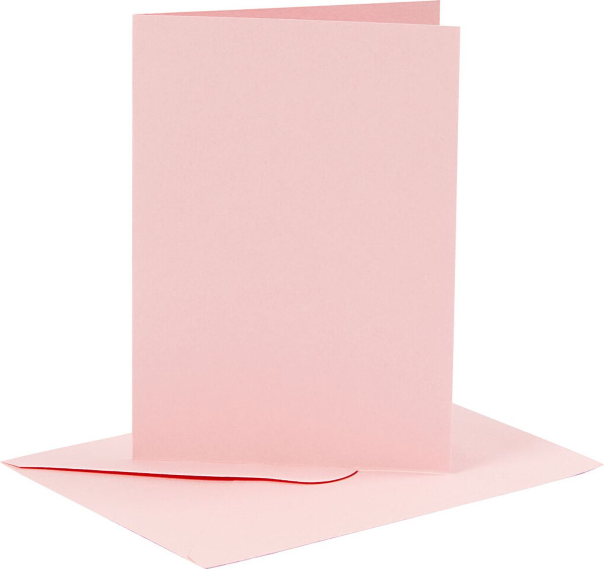 Kort Og Kuverter - 10,5x15 Cm - 11,5x16,5 Cm - Rosa - 6 Sæt