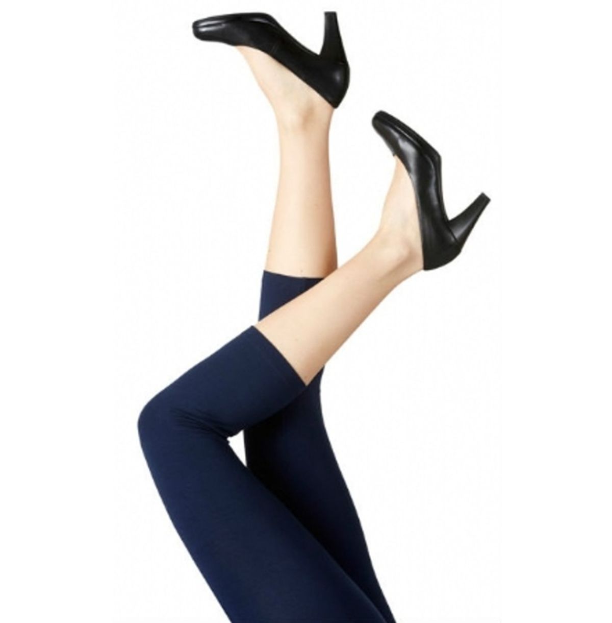 Korte Bambus Leggings i Navy - Festival401310