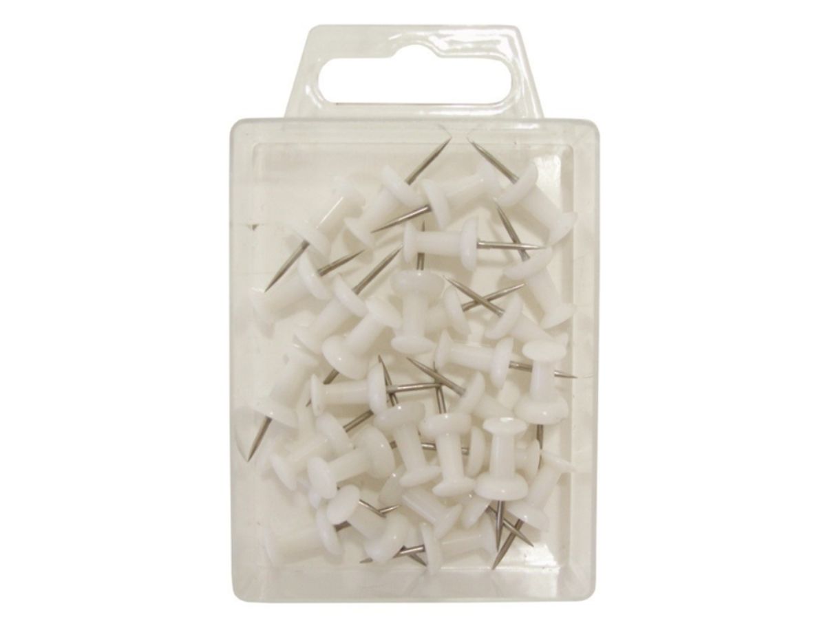 Kortnåle Push Pins Hvid 30 stk