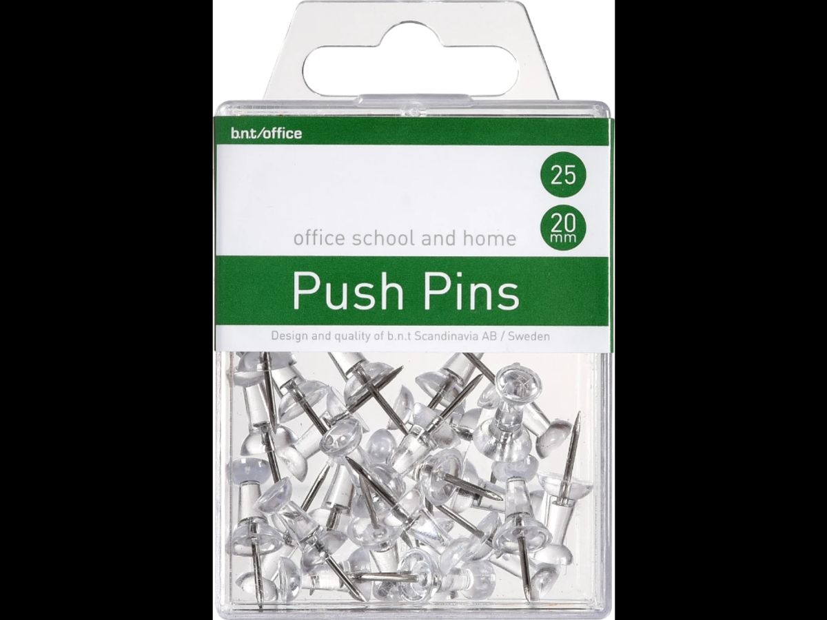 Kortnåle Push Pins Klar 25 stk