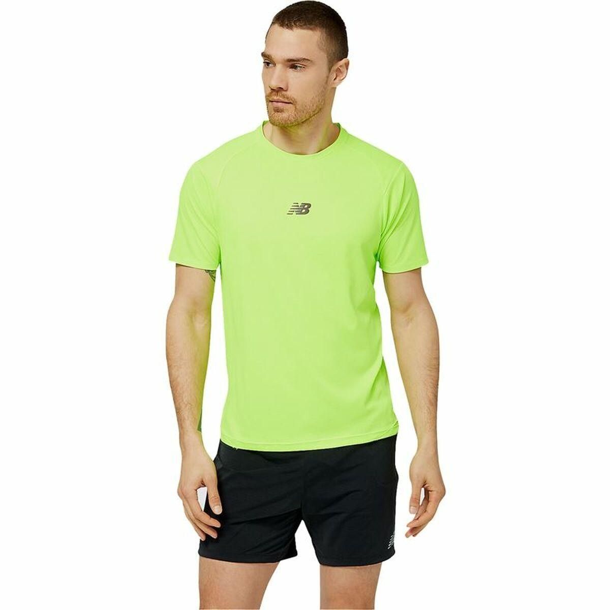 Kortærmet Sport T-shirt New Balance Limegrøn S