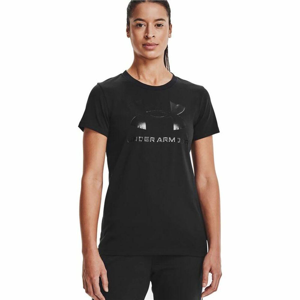 Kortærmet T-shirt til Kvinder Under Armour Sportstyle Sort L