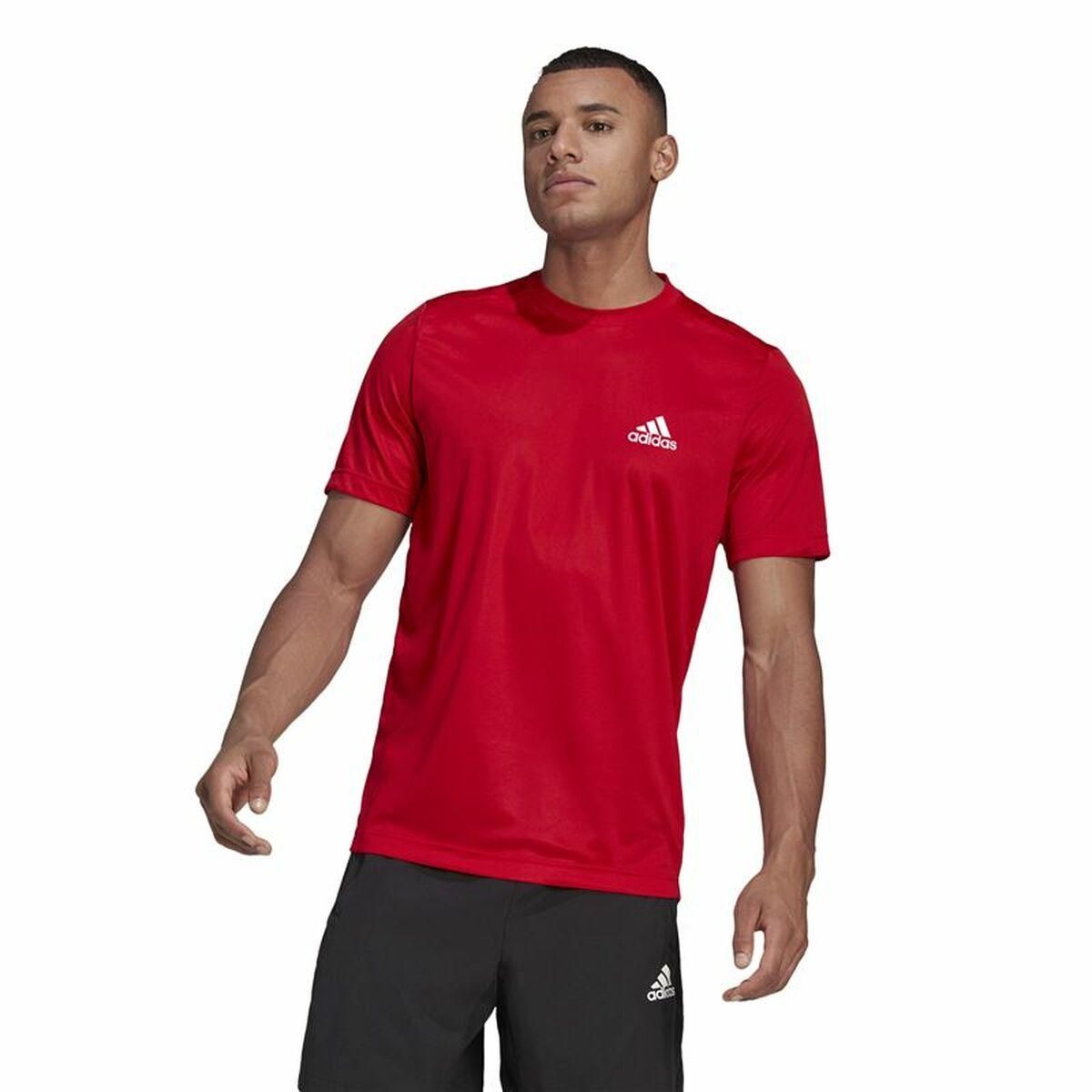 Kortærmet T-shirt til Mænd Aeroready Designed To Move Adidas Designed To Move Rød S