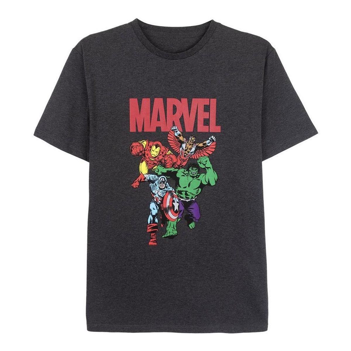 Kortærmet T-shirt til Mænd Marvel Grå Mørkegrå Voksne M