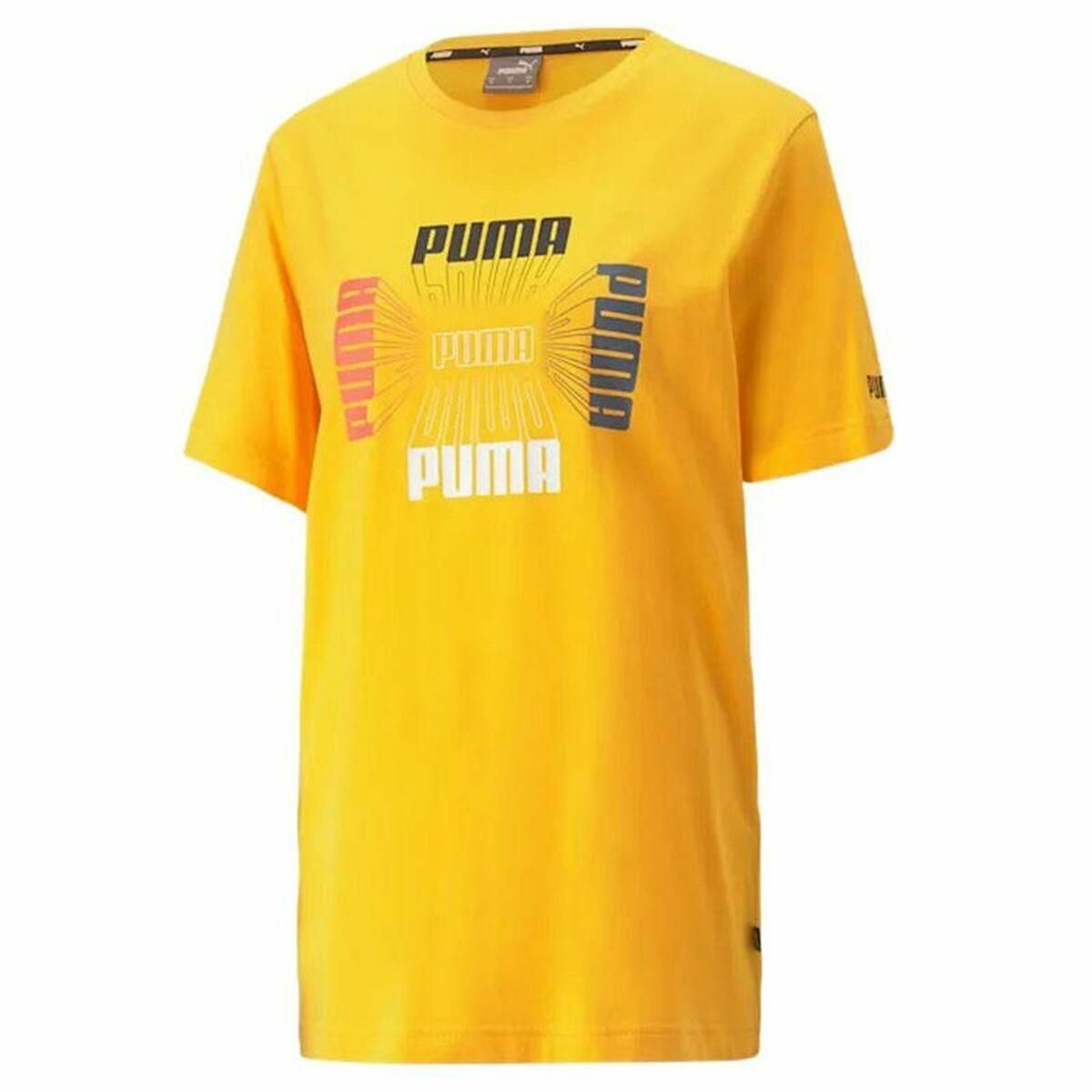 Kortærmet T-shirt til Mænd Puma Essential Logo Repeat Graphic Gul L