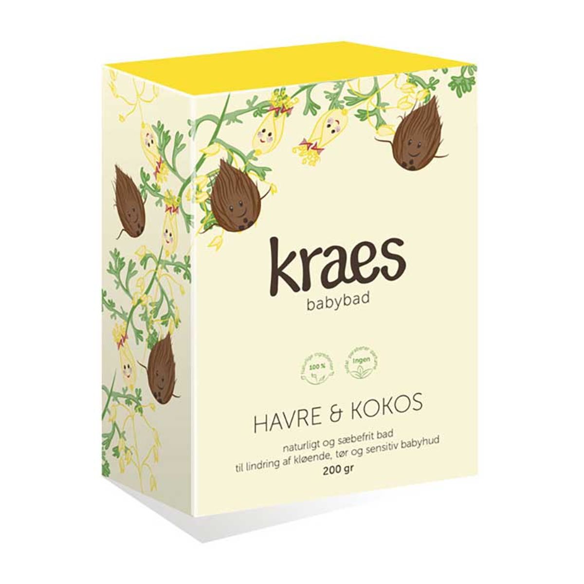 KRAES babybad Havre & Kokos, 200 g