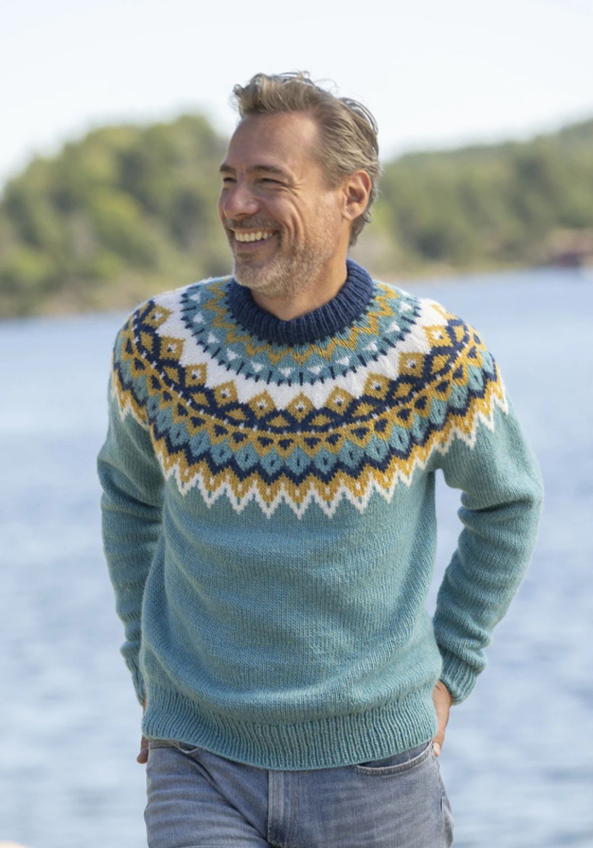 "Kraft" genser- Viking Design 2329-1B Kit - XS-XXL - Viking Wool, fra Viking