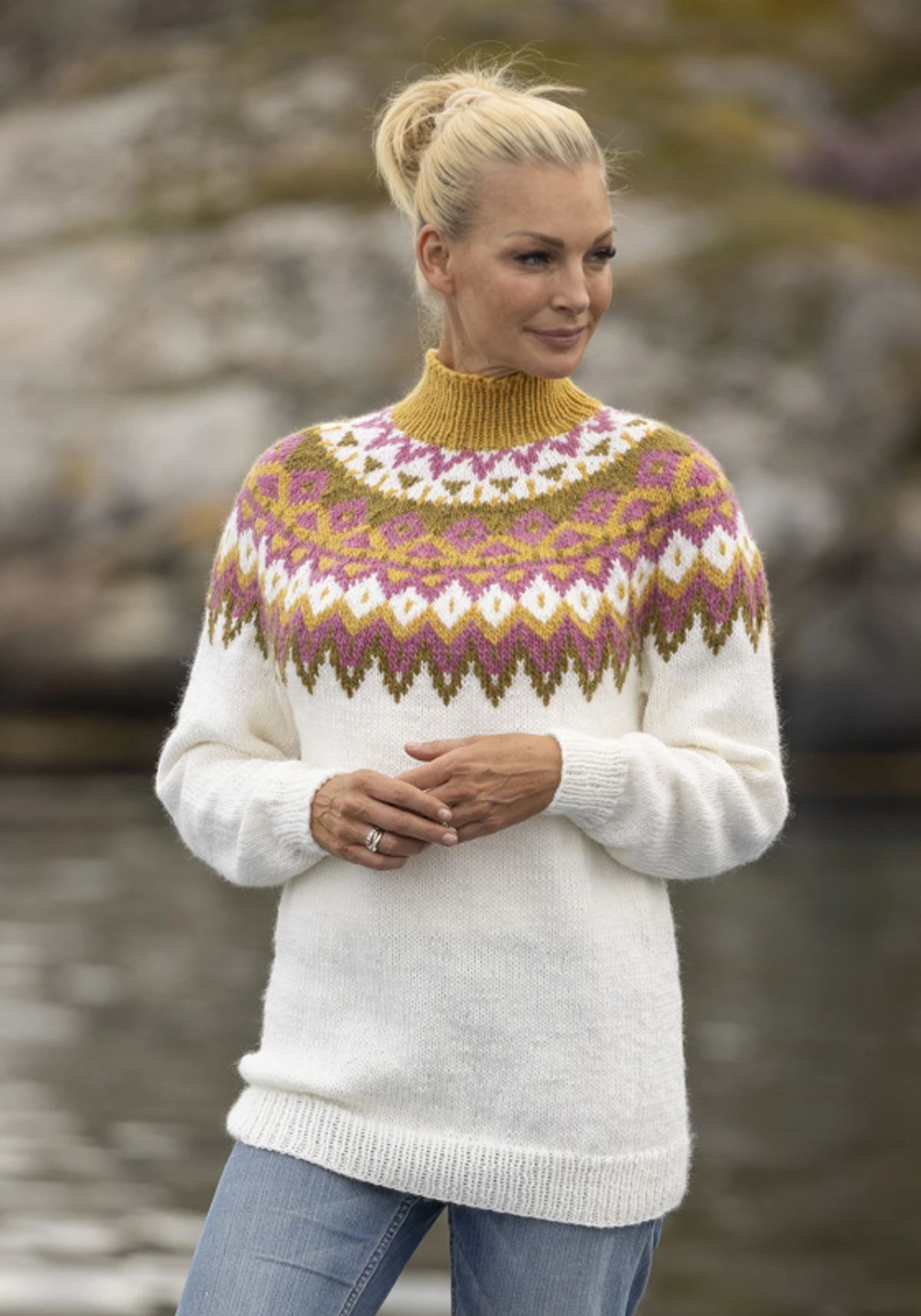 "Kraft" genser- Viking Design 2329-1C Kit - XS-XXL - Viking Wool, fra Viking