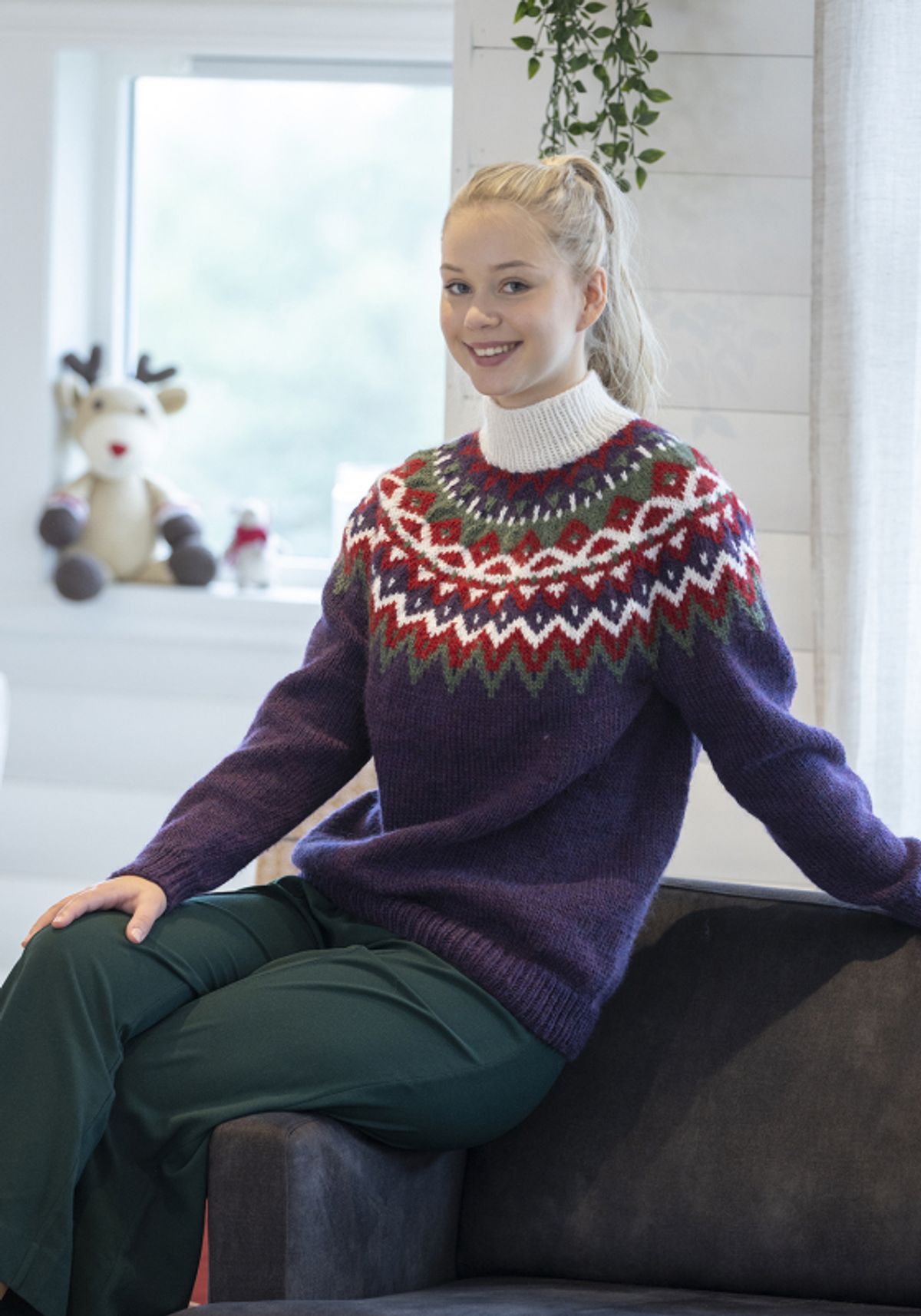 "Kraft" genser- Viking Design 2334-3C Kit - XS-XXL - Viking Wool, fra Viking