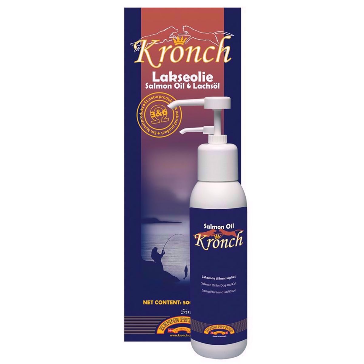 Kronch lakseolie til hund, 1 liter