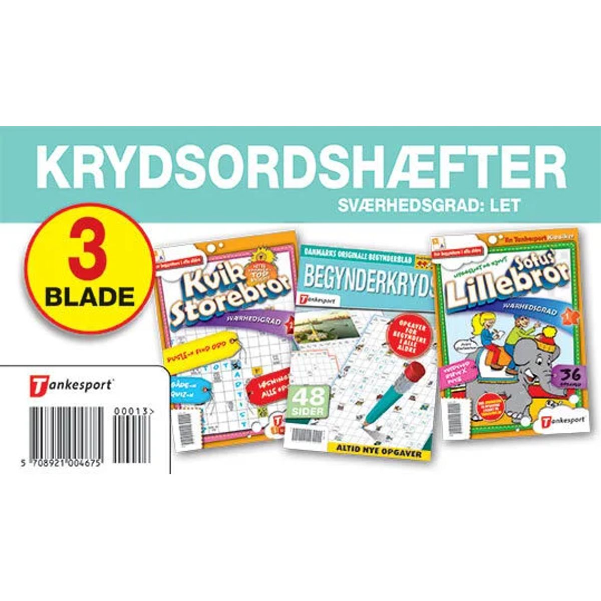 Krydsords samleposer med 3 blade. Sværhedsgrad LET ***