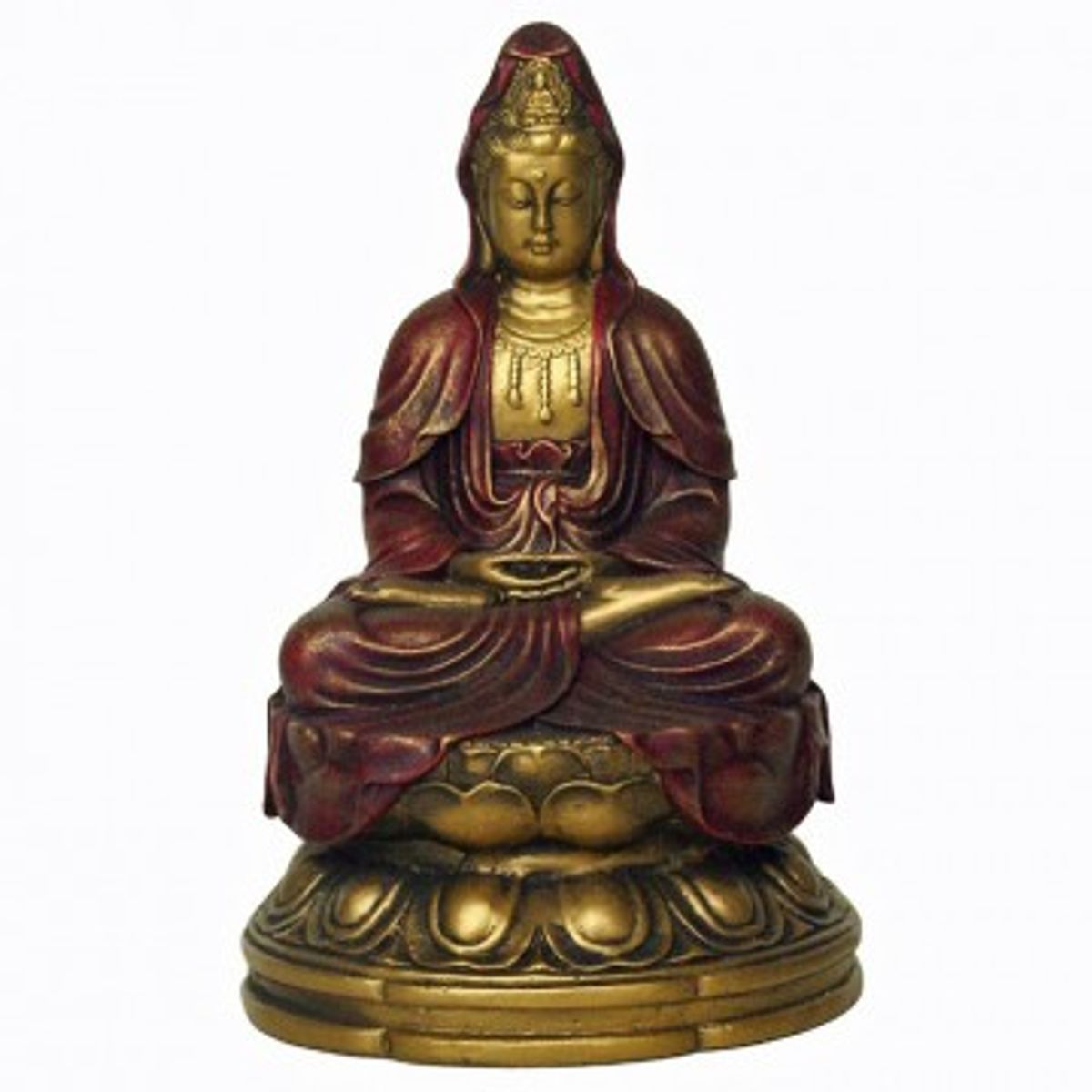 Kuan-Yin guld/rød - Buddha Kuan-Yin figurer - GodKarmaShop