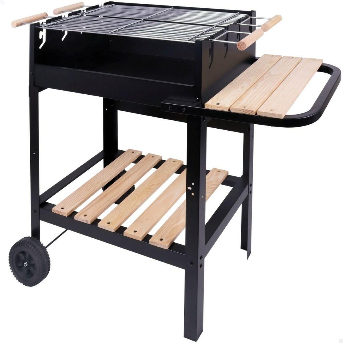 Kulgrill med hjul Aktive Emaljeret metal 100,5 x 88,5 x 40 cm Sort