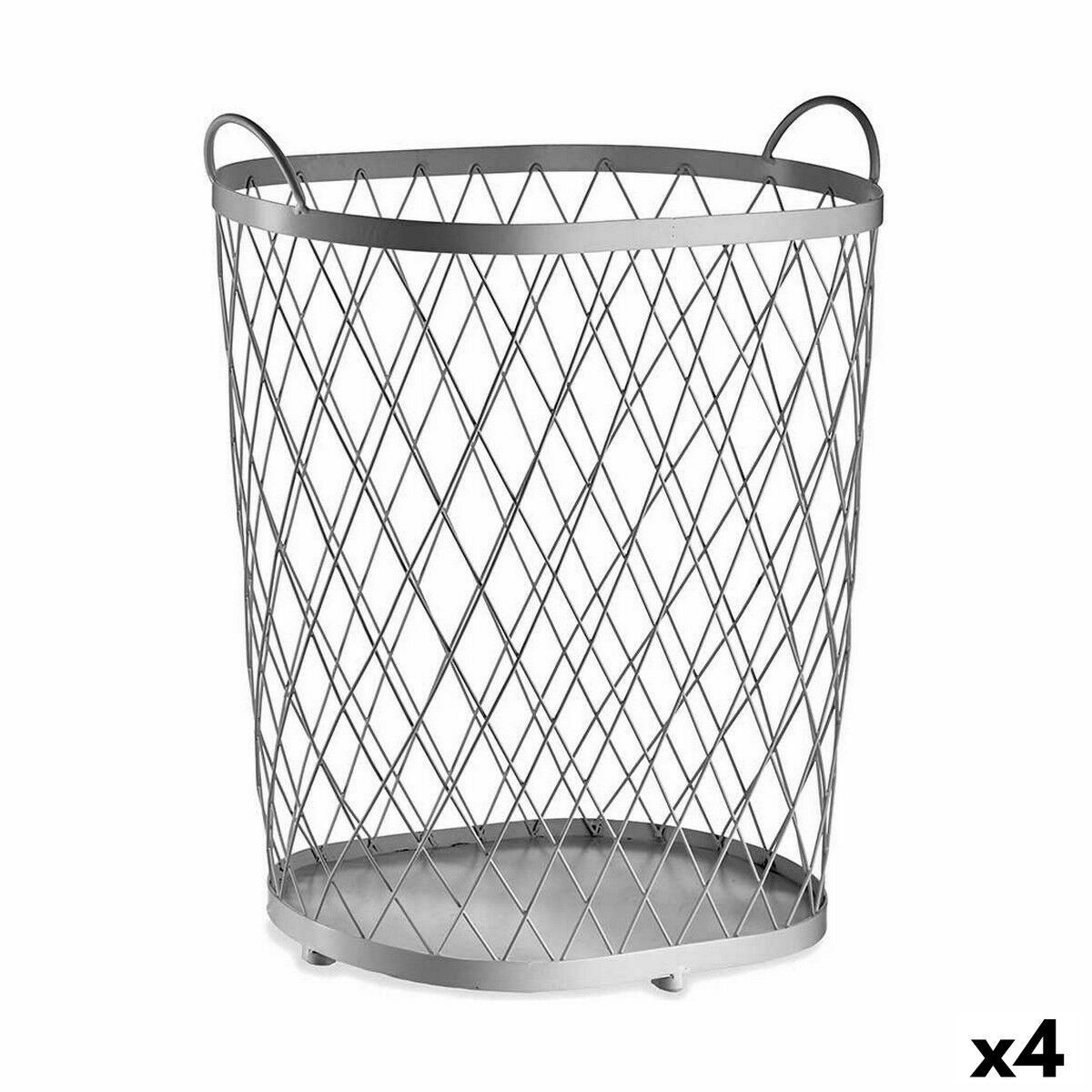 Kurv Sølvfarvet Metal 40 L 31 x 54,7 x 46,5 cm (4 enheder)