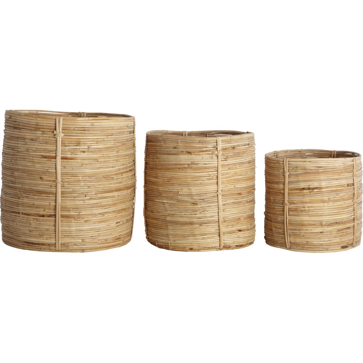 Kurve, HDChaka, Natur - Nature / Rattan , Bamboo / S:, h: 22 cm, dia: 22 cm, M:, h: 26 cm, dia: 26 cm, L:, h: 3