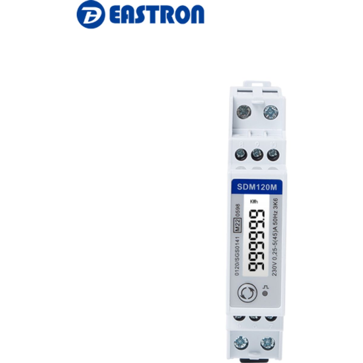 KWH måler 1 faset, 1 modul direkte mål. (45A) SDM120M MID Modbus