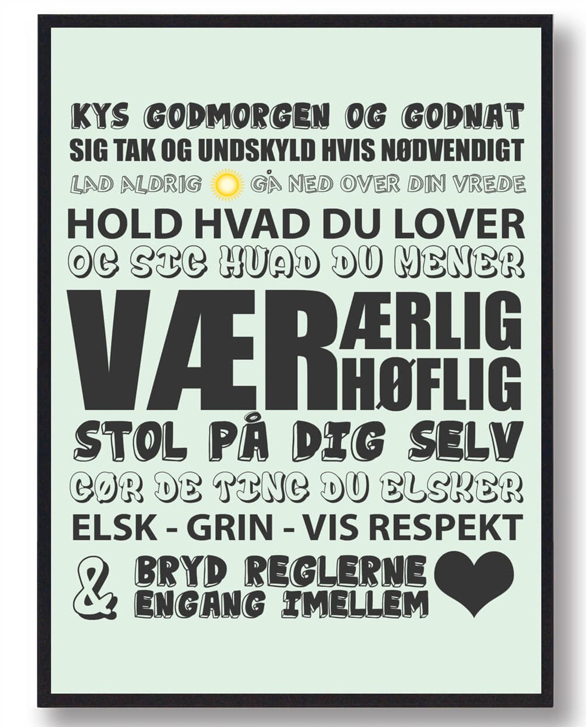 Kys hinanden godmorgen... - plakat (Størrelse: L - 50x70cm (B2))