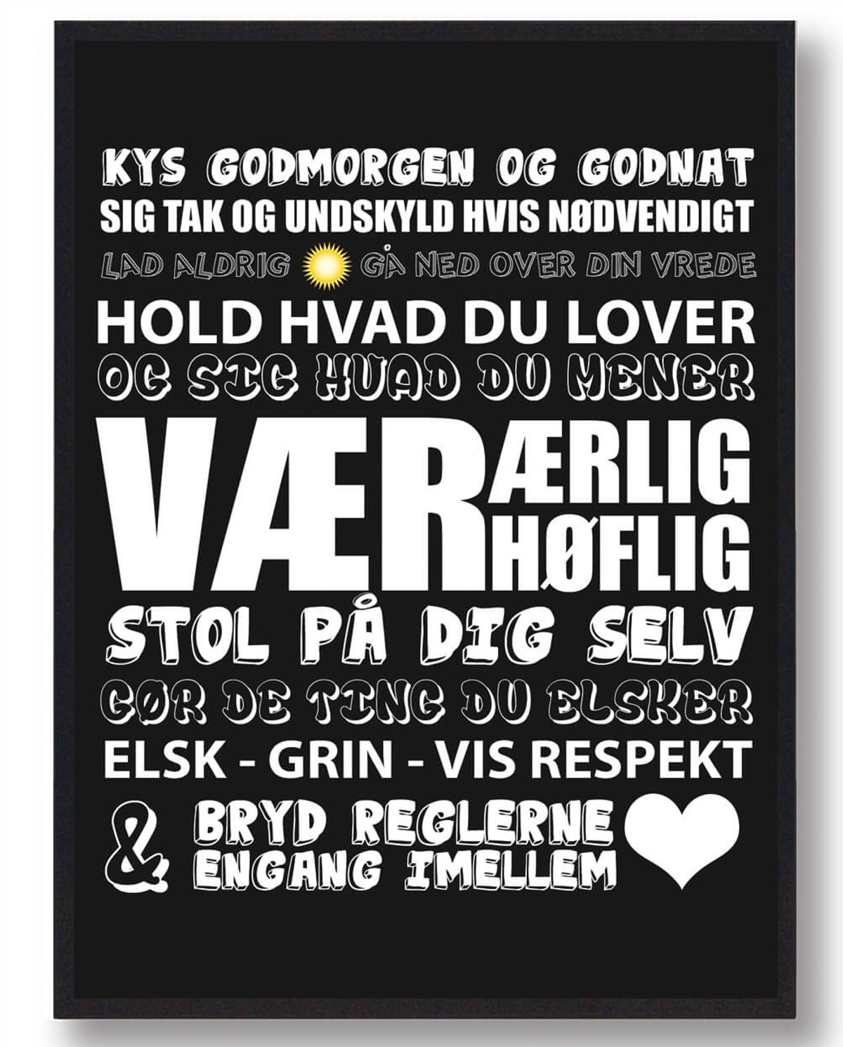 Kys hinanden godmorgen... - plakat (Størrelse: L - 50x70cm (B2))