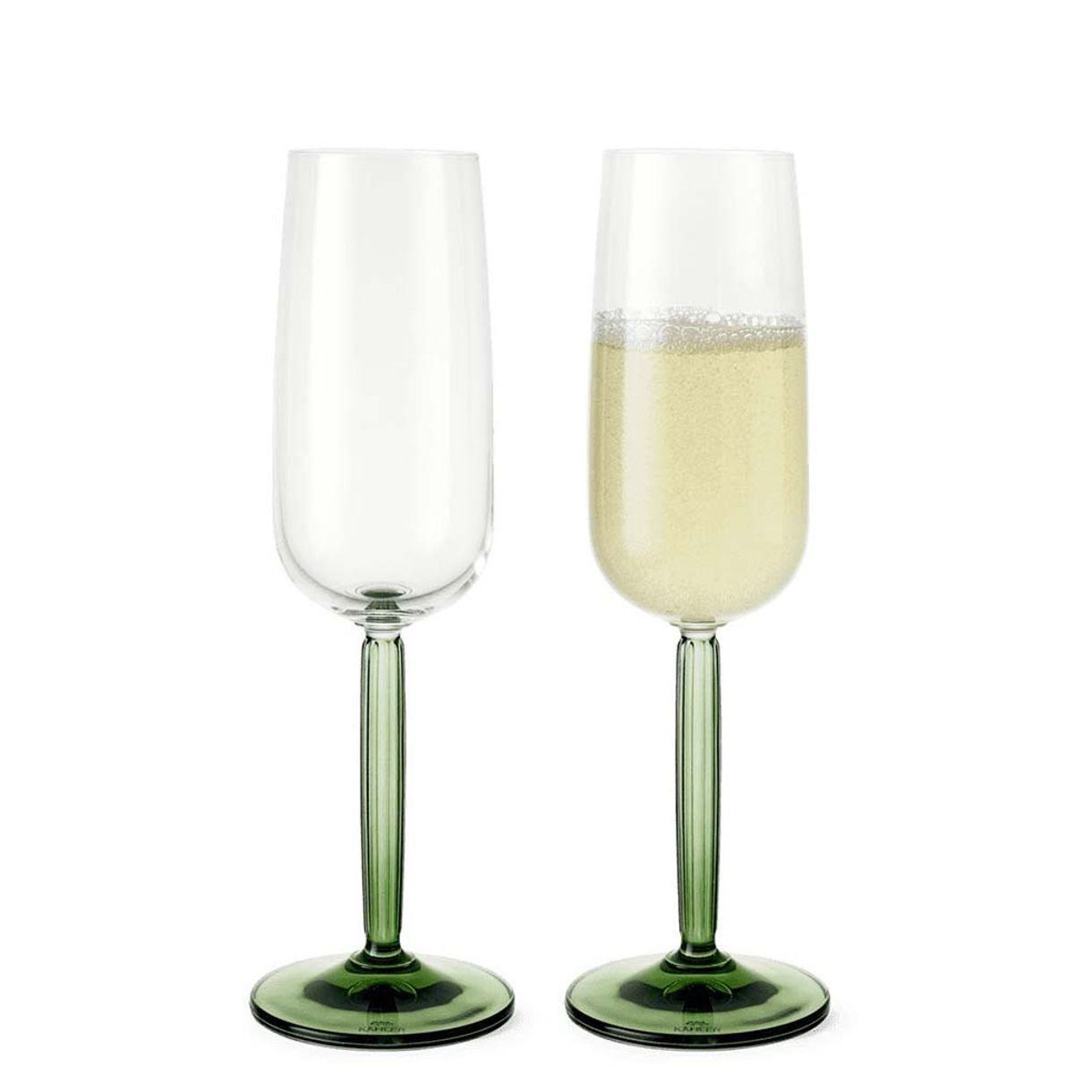 Kähler - Hammershøi Champagneglas 24 cl grøn 2 stk