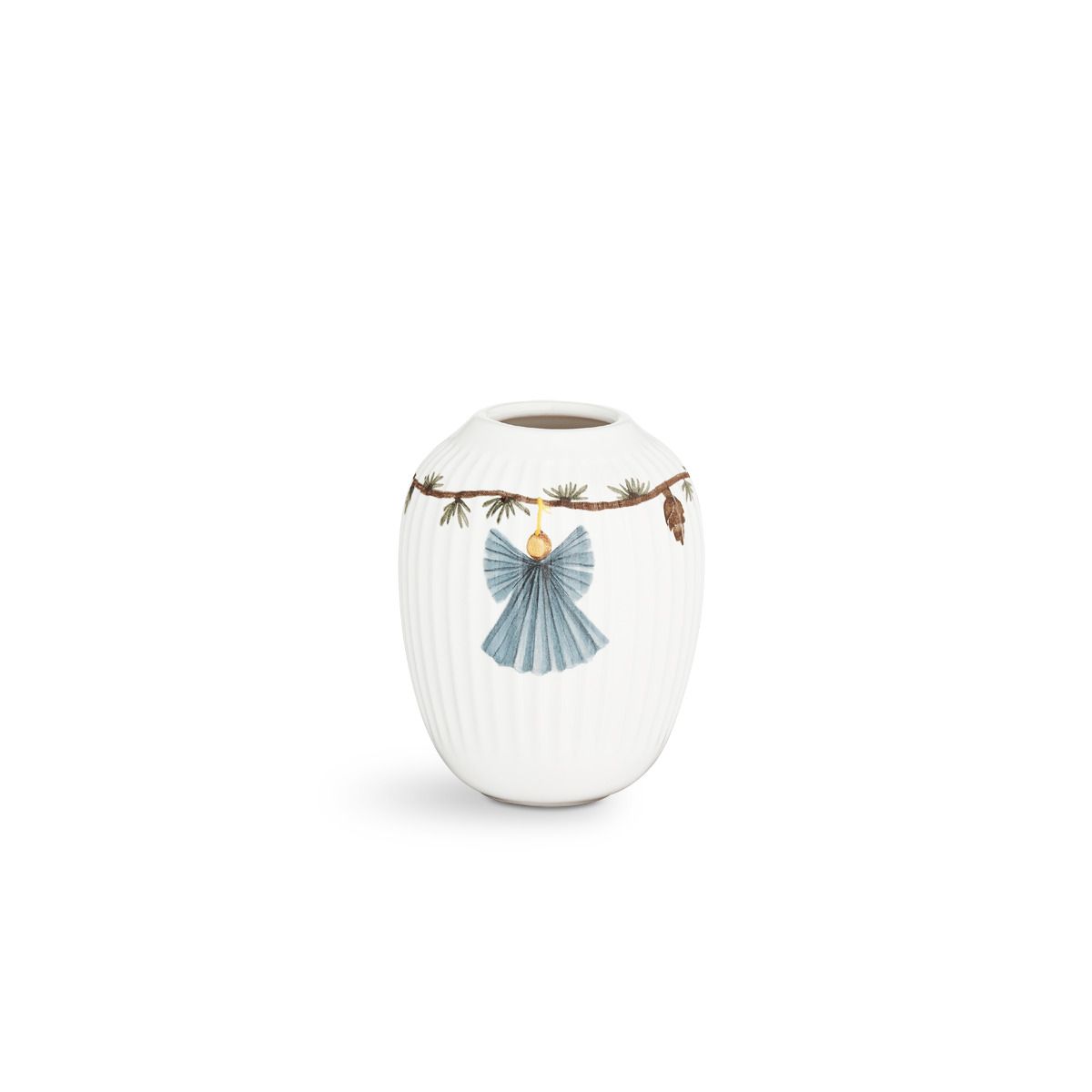 Kähler - Hammershøi Christmas Vase H10,5 hvid m. deko