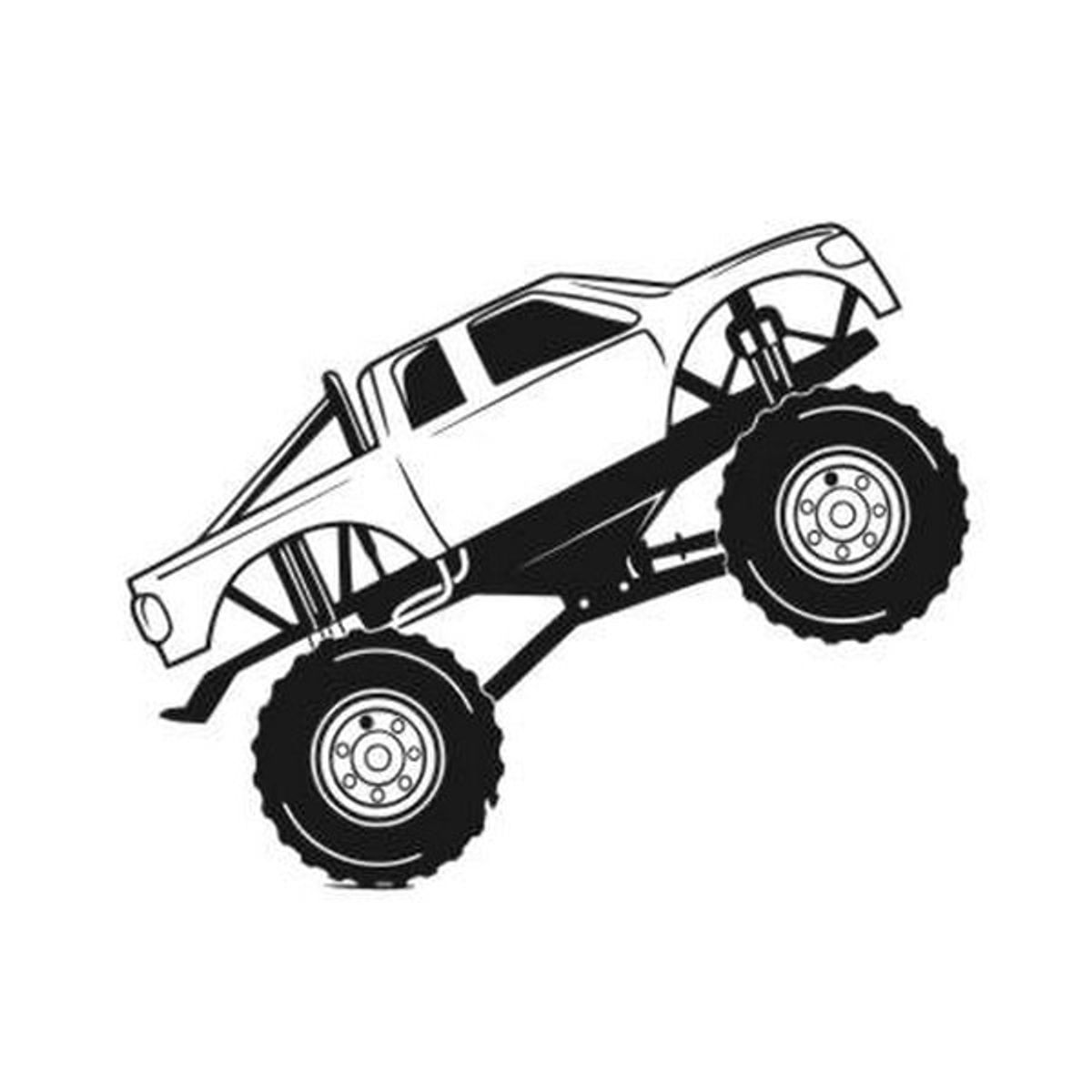 Kæmpe Monstertruck wallsticker. Op ad bakke. 81x102cm.